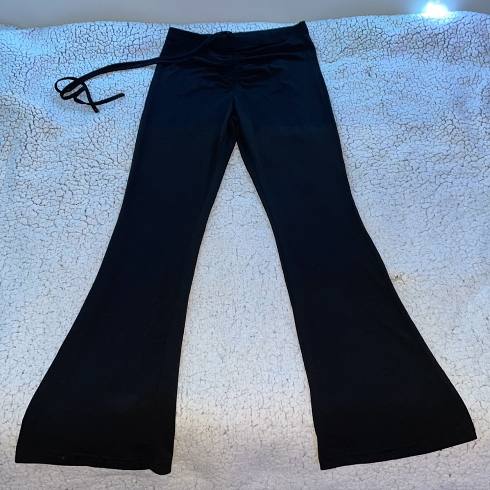 SHEIN | Y2K Waist Tied Black Flared Pants
